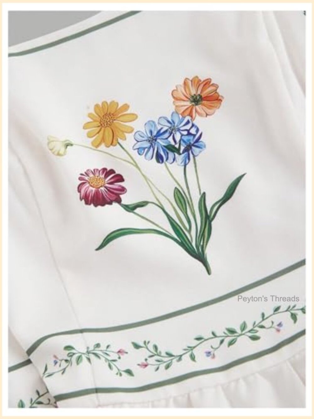 Boho Floral Dress Spaghetti Strap Shirred Ruffle A Line Long - Picture 3 of 4